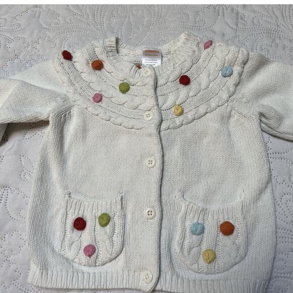 Gymboree Pom Knit Cardigan Sweater Size 18-24m - Picture 3 of 7